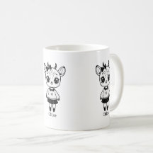 Chica de Antelope Adorable - Diseño de Doodle Cuto