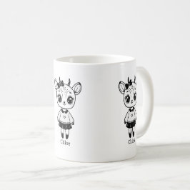 Taza De Café Chica de Antelope Adorable - Diseño de Doodle Cuto