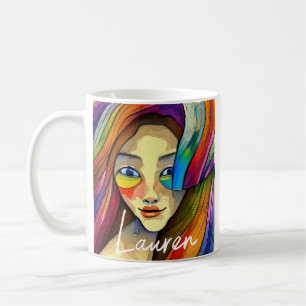 Taza De Café Chica de arte abstracto colorido personalizado