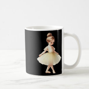 Taza De Café Chica de ballet amarillo bailando acuarela