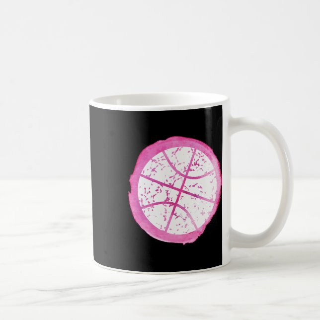 Taza De Café Chica de baloncesto acuarela rosa (Derecha)