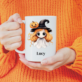 Taza De Café Chica de bruja fantasma de Halloween personalizado