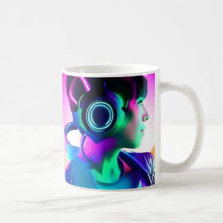 Taza De Café Chica de ciencia ficción Anime Cyberpunk Gamer - C