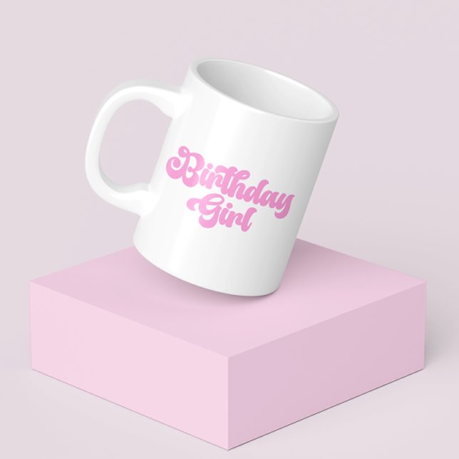 Taza De Café Chica de cumpleaños de chica rosada Primer café de (Subido por el creador)