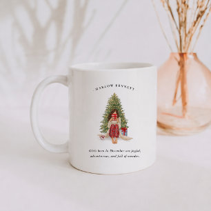 Taza De Café Chica de cumpleaños en diciembre   Monograma 