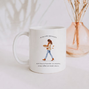 Taza De Café Chica de cumpleaños en noviembre   Monograma 