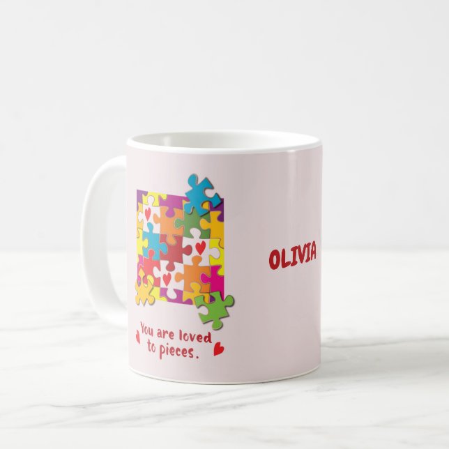 Taza De Café Chica de cumpleaños rompe el amor a las piezas (Anverso izquierdo)