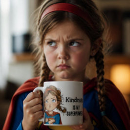 Taza De Café Chica de dibujos animados superheroína malcriada