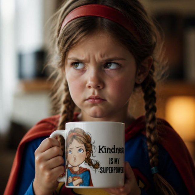 Taza De Café Chica de dibujos animados superheroína malcriada (Subido por el creador)