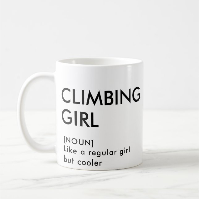 Taza De Café Chica de escalada rock regalo de moda para ella (Izquierda)