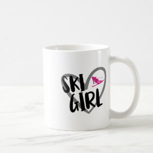 Taza De Café Chica de esquí corazón divertido esquí para esquia