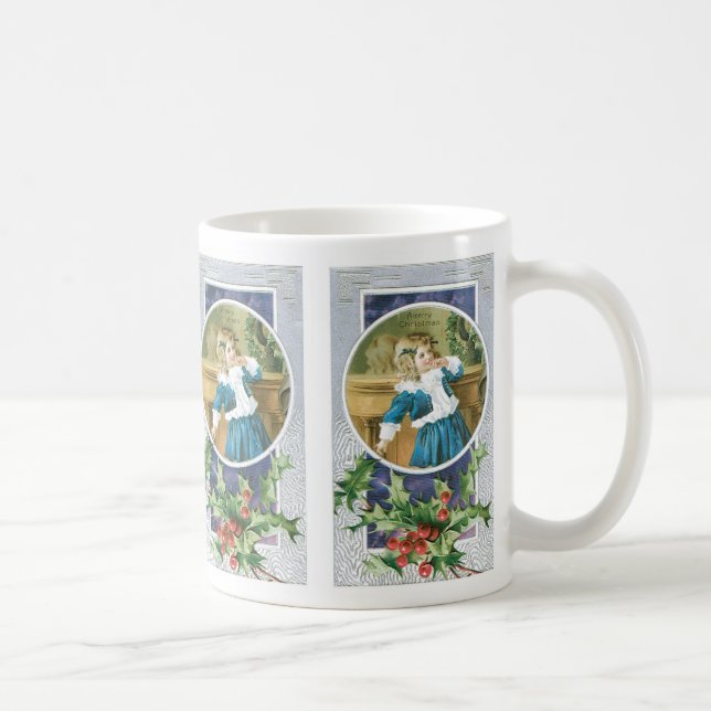Taza De Café chica de "Feliz Navidad" en azul (Derecha)