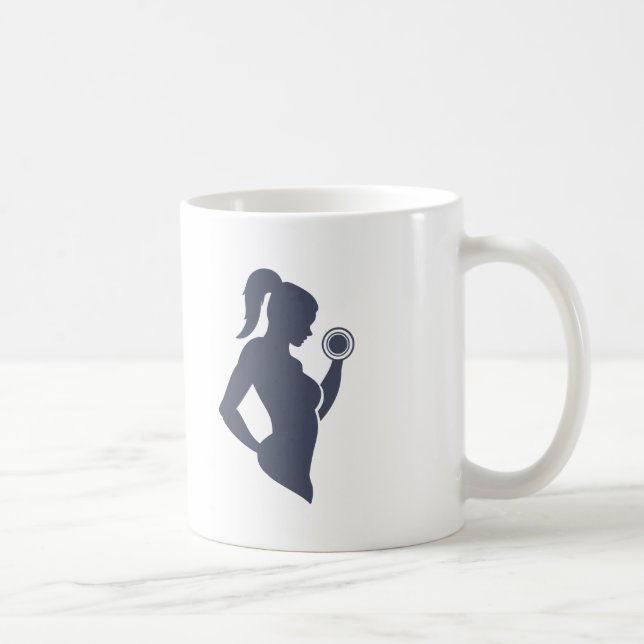 Taza De Café chica de fitness levantando timbre (Derecha)