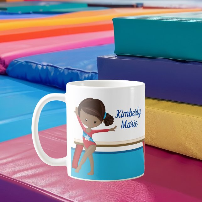 Taza De Café Chica de gimnastas afroamericano se burla de la gi (Subido por el creador)