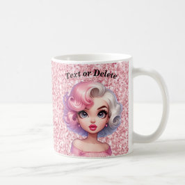 Taza De Café Chica de glamour retro belleza Personalizado aguda