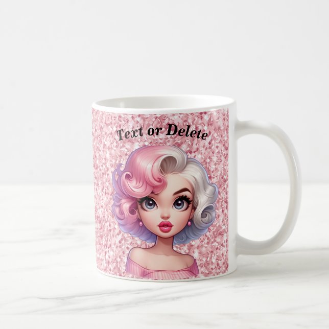 Taza De Café Chica de glamour retro belleza Personalizado aguda (Derecha)