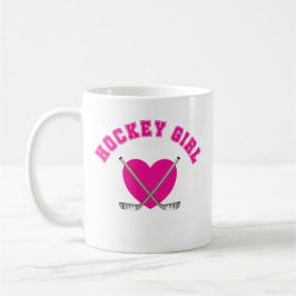 Taza De Café Chica de hockey corazón rosado