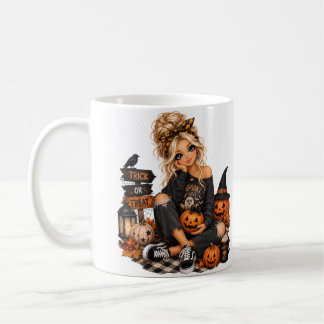 Taza De Café Chica de la Calabaza de Halloween