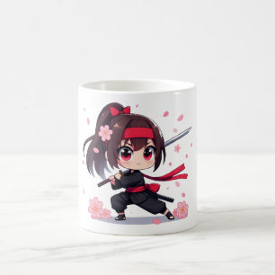 Taza De Café Chica de la floración guerrera de ninja
