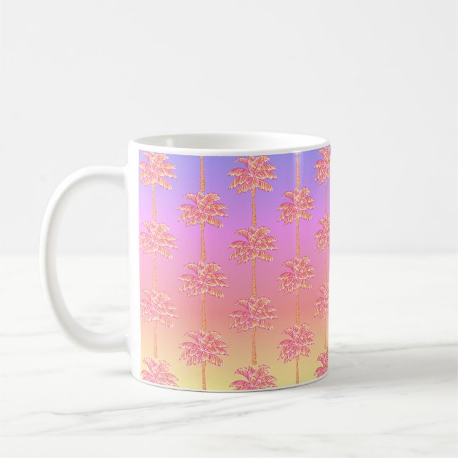 Taza De Café Chica de la isla del atardecer tropical Mug de árb (Izquierda)