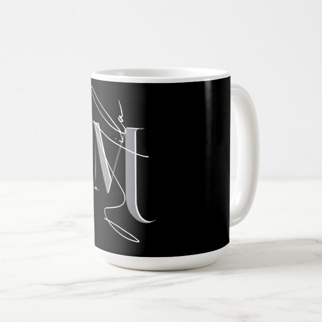 Taza De Café Chica de las iniciales de nombre personalizado (Anverso derecho)