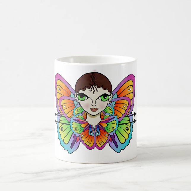 Taza De Café chica de mariposa, tanque femenino arriba (Centro)
