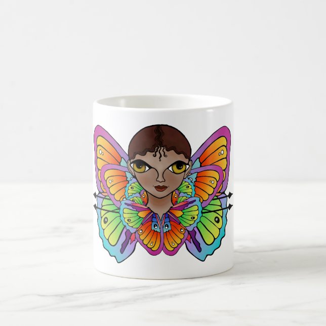 Taza De Café chica de mariposa, tanque femenino arriba (Centro)