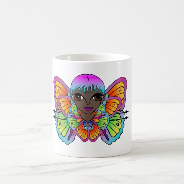 Taza De Café chica de mariposa, tanque femenino arriba (Centro)