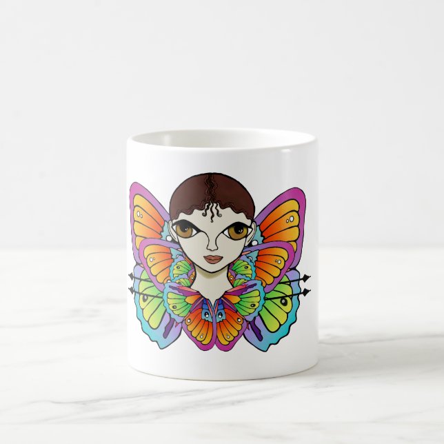 Taza De Café chica de mariposa, tanque femenino arriba (Centro)