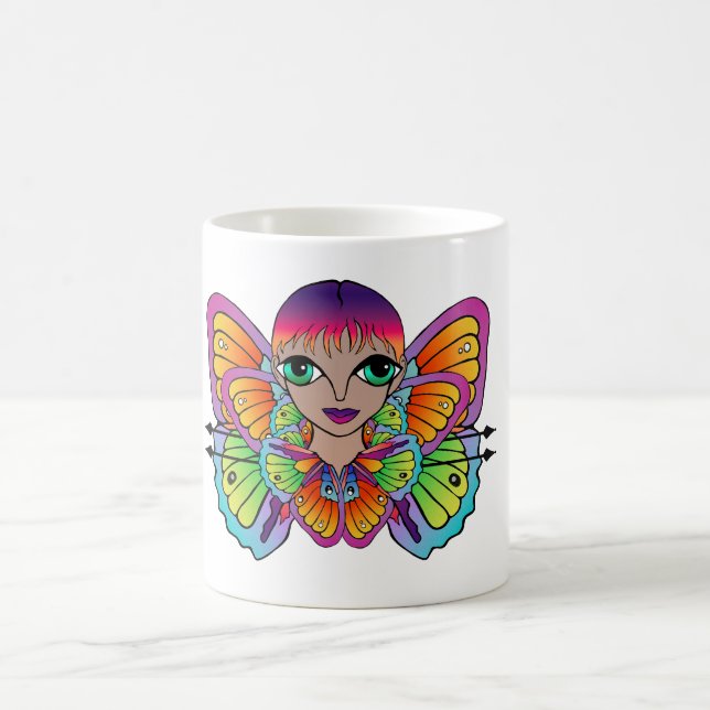 Taza De Café chica de mariposa, tanque femenino arriba (Centro)
