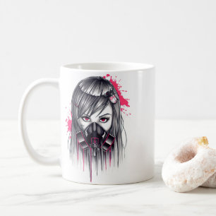 Taza De Café Chica de máscara de gas neón
