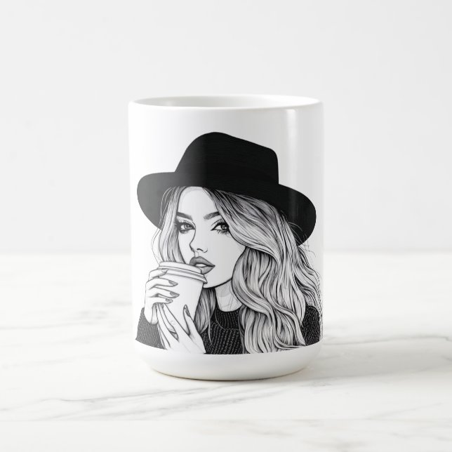 Taza De Café Chica de moda con café Mug (Centro)