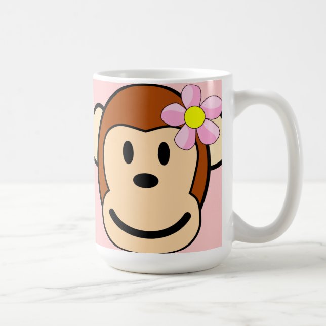 Taza De Café Chica de mono Flor café Mug (Derecha)