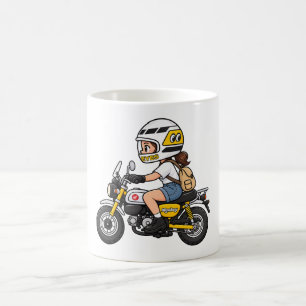 Taza De Café Chica de Motocicleta Adorable – Dibujo Animado de