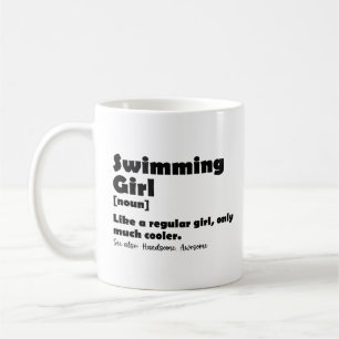 Taza De Café Chica De Natación Divertida Definición Chicas De N