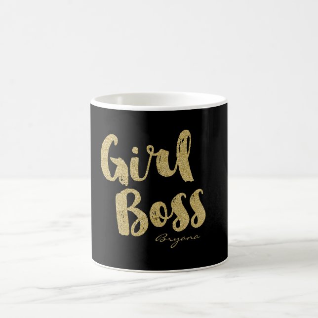 Taza De Café Chica de oro BOSS Faux Relieve metalizado Tipo caf (Centro)