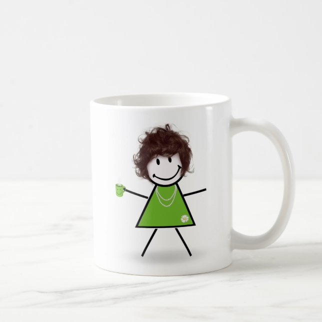 Taza De Café Chica De Palo Con Café (Derecha)