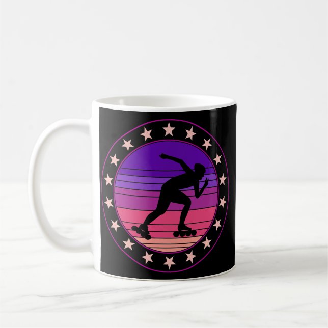 Taza De Café Chica de patinaje Rollerblading Roller femenino de (Izquierda)