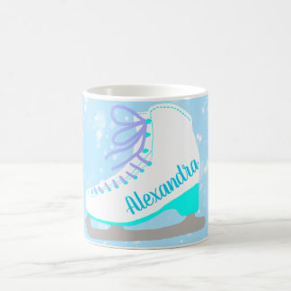 Taza De Café Chica de patinaje sobre hielo azul personalizado