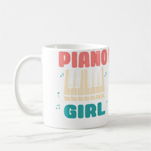Taza De Café Chica de piano Toca el piano Jazz Instrumento Músi