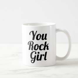 Taza De Café Chica de rock | Mug de eslogan | typo escrito a ma