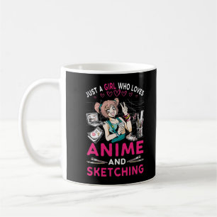 Taza De Café Chica de Sketching Anime Otaku Hincha De Cómic Ja