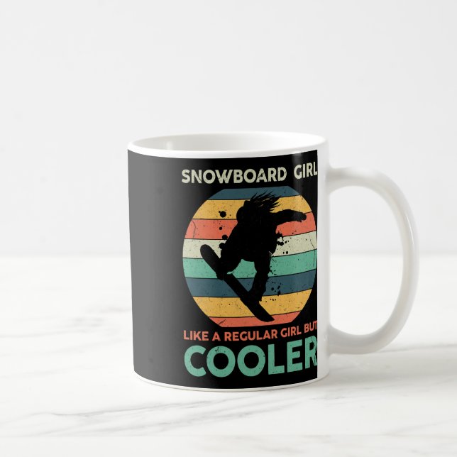 Taza De Café Chica De Snowboard Como Un Chica Regular Pero Niev (Derecha)