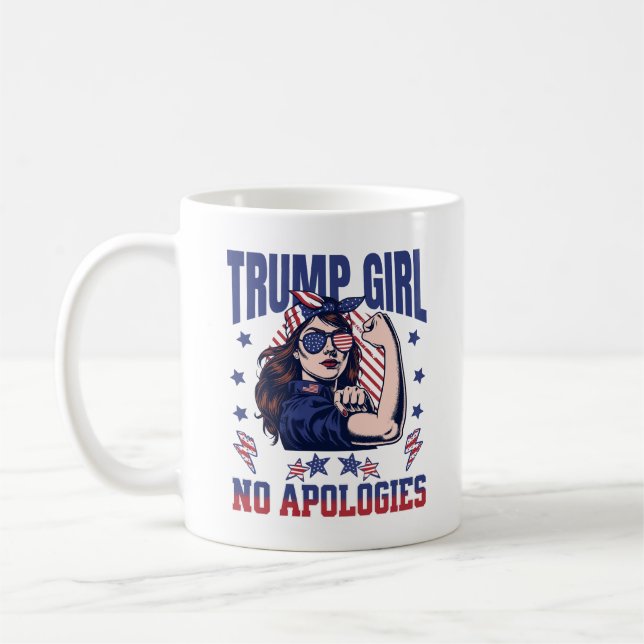 Taza De Café Chica de Trump sin disculpas divertidas republican (Izquierda)