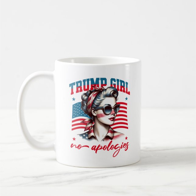 Taza De Café Chica de Trump sin disculpas divertidas republican (Izquierda)