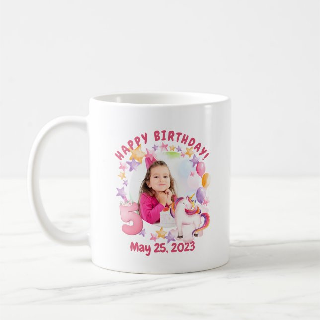 Taza De Café Chica de Unicornio Rosa Personalizado (Izquierda)