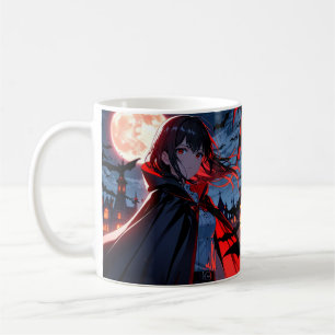 Taza De Café Chica de vampiros Mug - Café Anime Halloween Mug