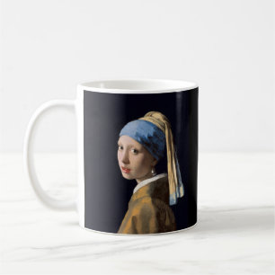 Taza De Café Chica de Vermeer con un pendiente de perla Arte fi