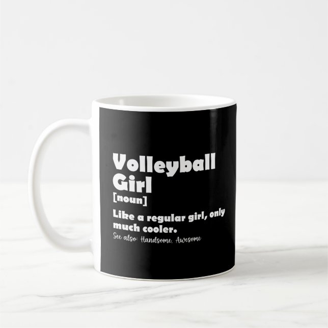 Taza De Café Chica de voleibol divertida definición Voleyball L (Izquierda)