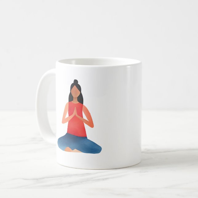 Taza De Café Chica de Yoga Meditación Namaste (Anverso izquierdo)